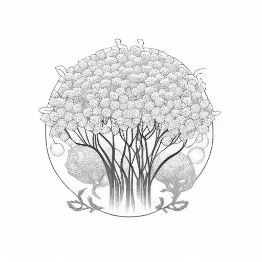 Incorporate A Field Of Mohnblume Flowers Into A Family Tree Design