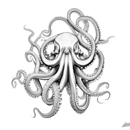 An Octopus Playing A Guitar With Tentacles Shaped Like Motorcycle Handles