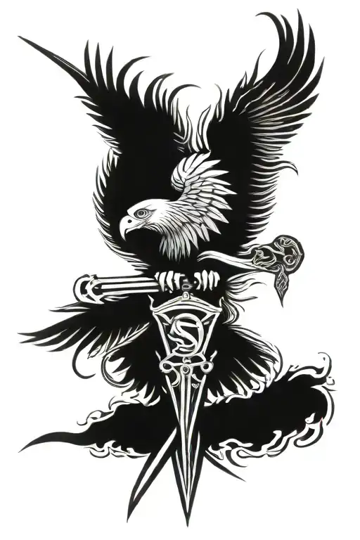 Eagle And Sword And Snake And Word 'Fortis Fortuna Adiuvat'