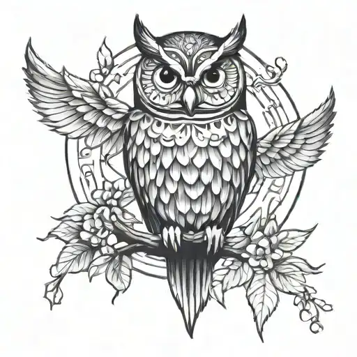 Athena Owl Perched