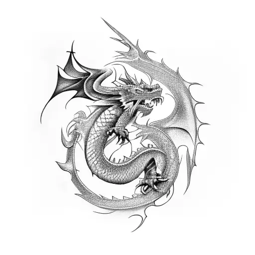 Red N White Dragon