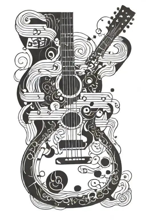 Guitar An Notes Floating