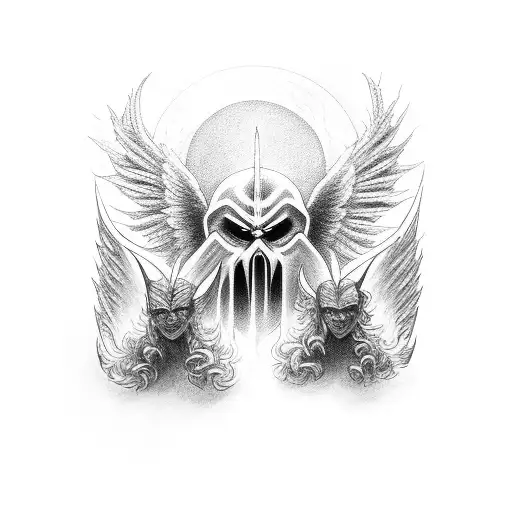 Angel And Demon With Scale