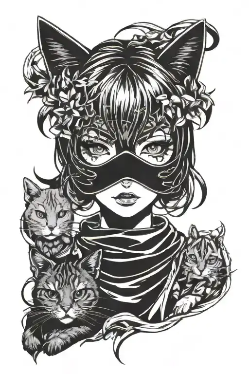 Anime Girl In Cat Mask