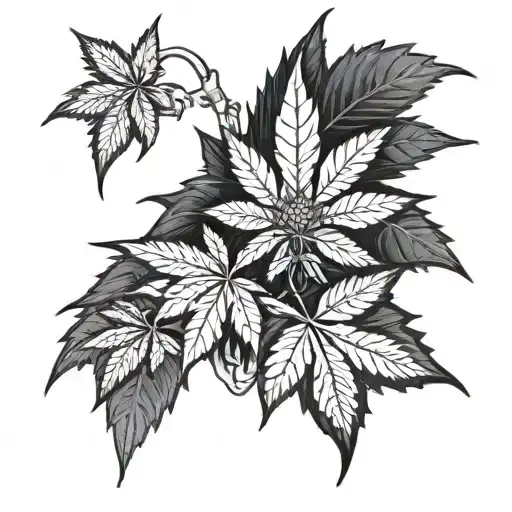 Moraca With Marijuana Leaf Intertwined