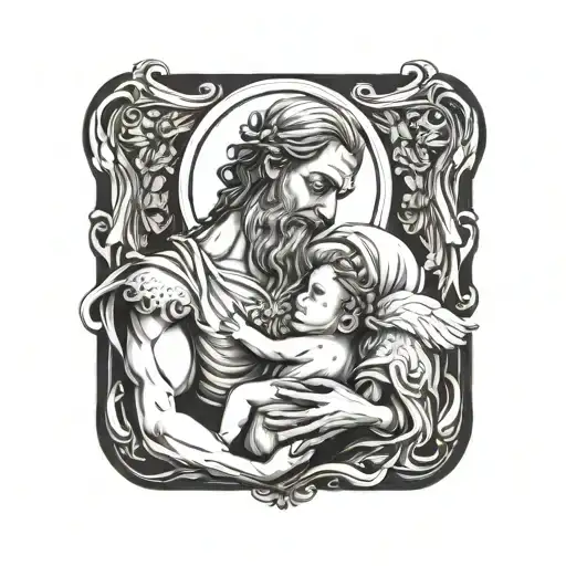 Man With Wife And New Born Baby Angel