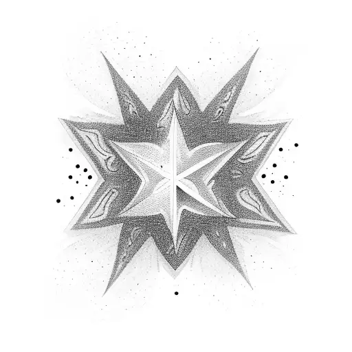 Unique Star Surrounded By Tiny Stars