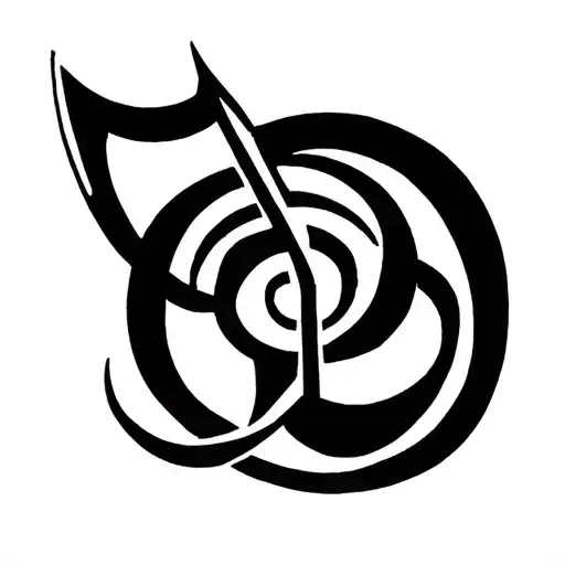 A Minimalist Tattoo Of A Music Note Intertwined With A Symbolistik Symbol