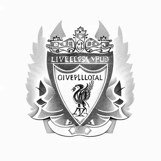 A Stylized Liverpool Fc Crest Incorporating Elements Of Jesus Christ's Cross