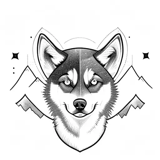 Husky With Mountain Backdrop