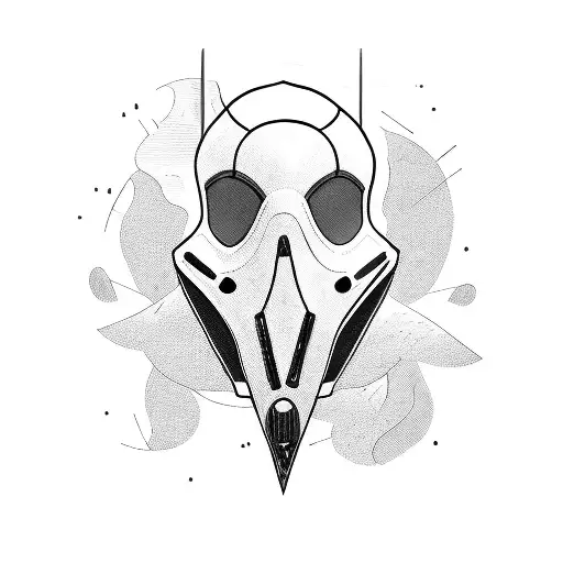 Archer With Mask And Hood Stand In Dinamic Pose