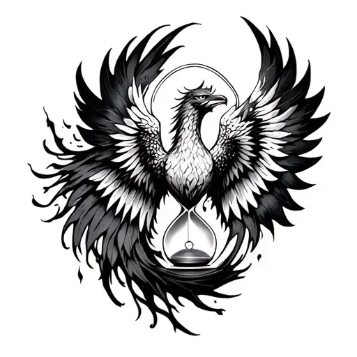 Phoenix And Hourglass From The Ashes