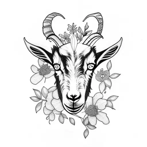 Goat With Flowers Fire Butterfly's