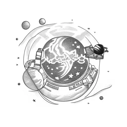 Astronaut Sitting On A Planet