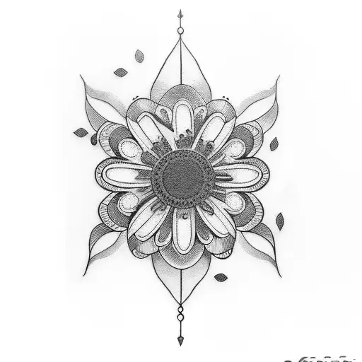 Daisy Flower With Chandelier Underneath