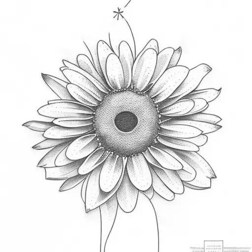 Daisy Flower With Quote As Stem