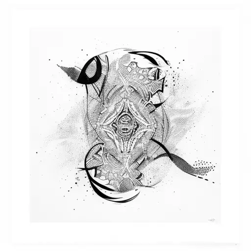 Abstract Graffiti Design Incorporating Dance Elements