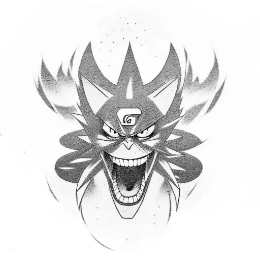 Incorporate Elements Of Naruto Into A Tattoo Design Of A Japanese Graveyard Scene