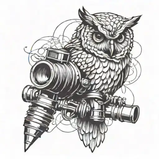 Owl Perched On Gasmask