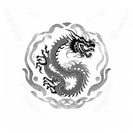 Chinese Dragon On Thigh