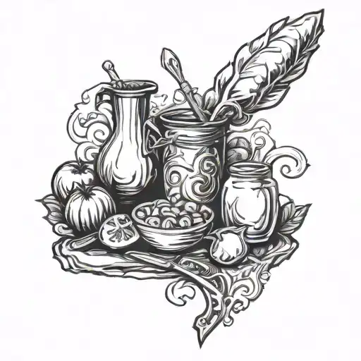 Combine Elements Of Berserk And Cooking To Create A Unique Tattoo Design