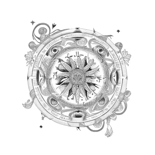 A Celestial Bouquet Of Birth Flowers Intertwined With Zodiac Symbols Representing Each Family Member