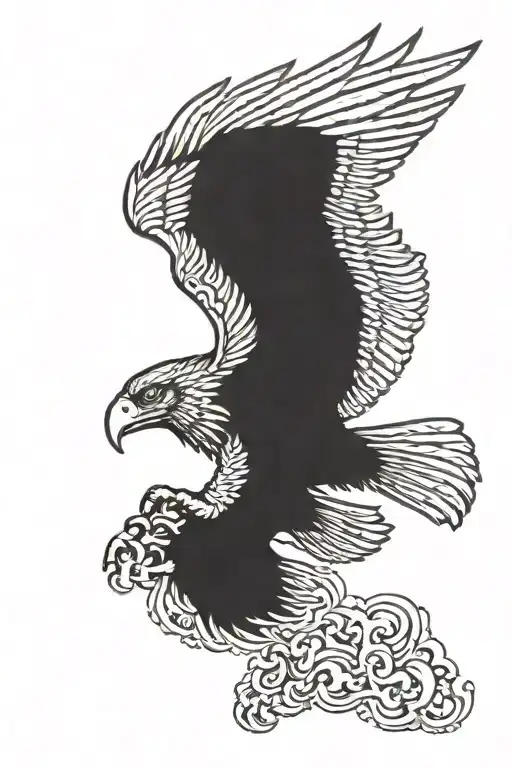 Albanian Eagle With Cloud Background