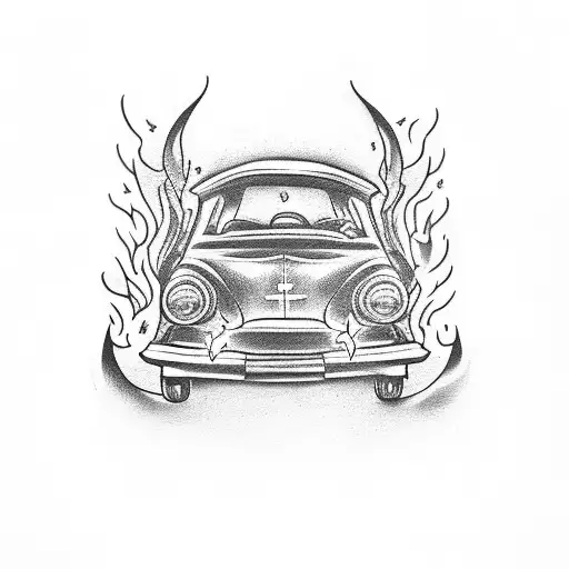 Car With Flame