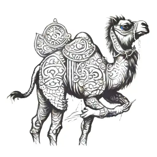 Camel Black And Grey Sketch Style