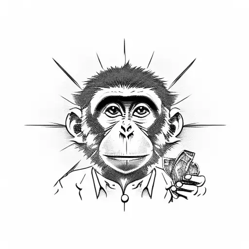 Monkey Smocking With Money