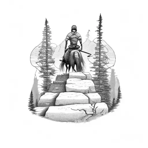 A Warrior Riding A Mountain Bike Through The Grand Canyon