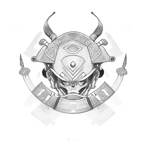 Samurai Sin Armadura Orando Con Una Cruz