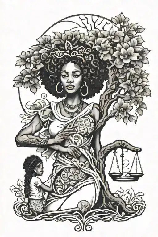 Libra African American Woman Family Tree