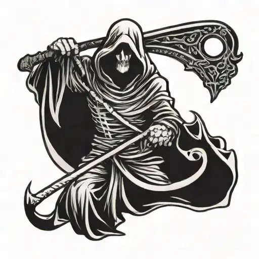 Grim Reaper Holding A Scythe