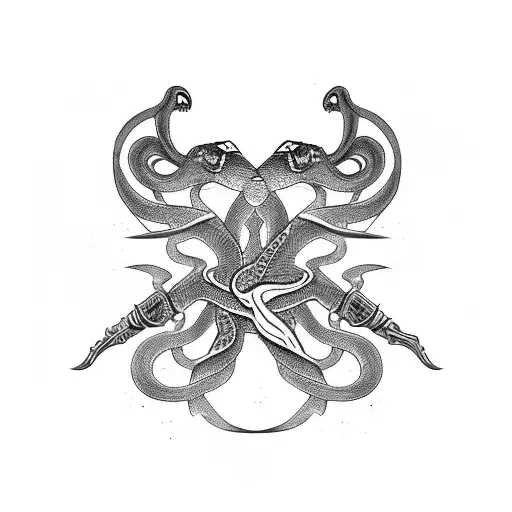 Snake And Bloody Dagger