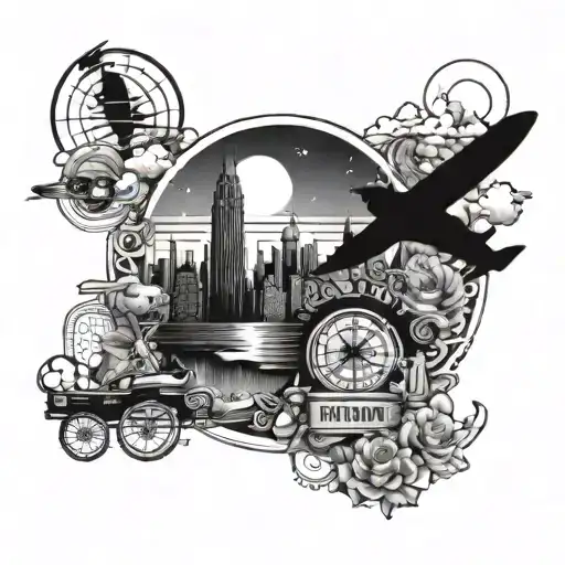 Travel Inspired Half Sleeve Inspired