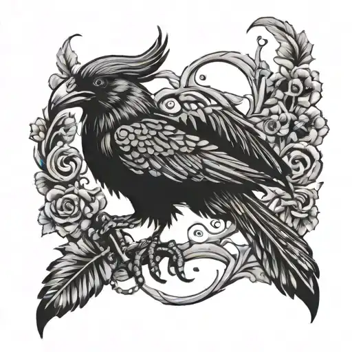 Scorpio Symbol And A Crow