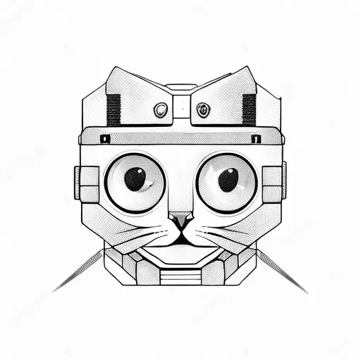 A Futuristic Robotic Cat Playing Baseball