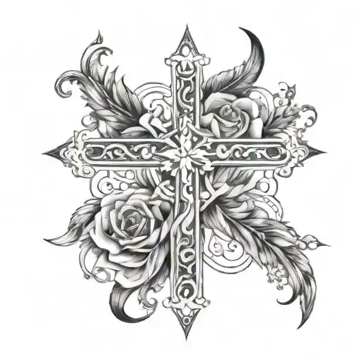 Leon And Jesus Cross With The Name Chloe And Haylee