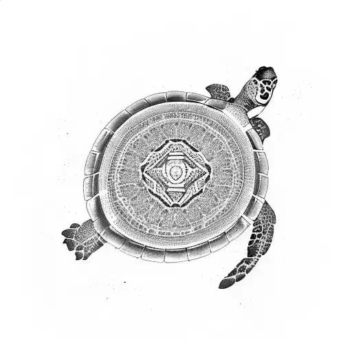 Turtle With Yin Yang Shell