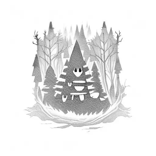 A Spooky Forest Scene With A Hidden Horror Movie Reference