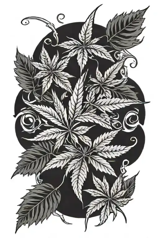 Marijuana Leaf Chicano Style