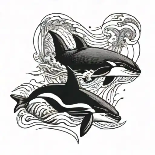 An Orca Swimming Alongside A Fishing Boat In The Sea