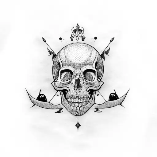 Crow With Skull On The Back