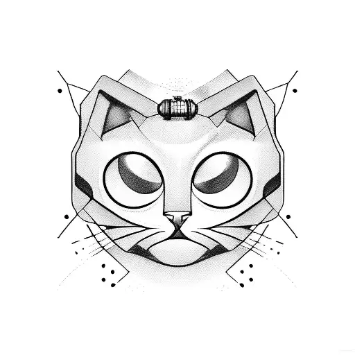 A Futuristic Robotic Cat Playing Baseball