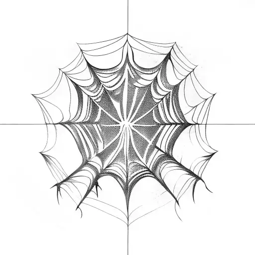 Spider's Web With Spider Hanging