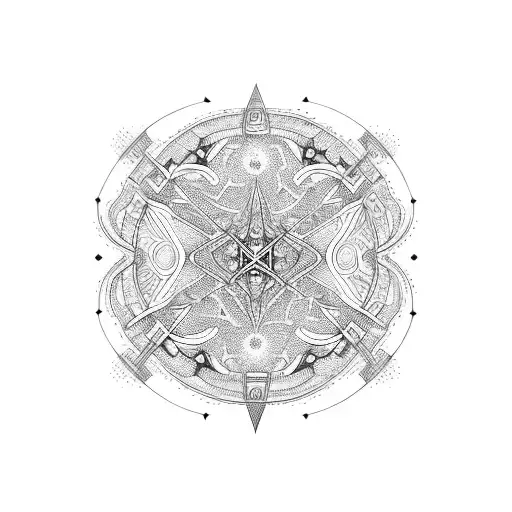 Celestial Virgo Constellation With Intricate Tribal Patterns Intertwined