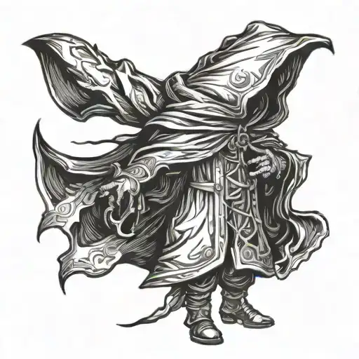 Black Mage In Hood Standing