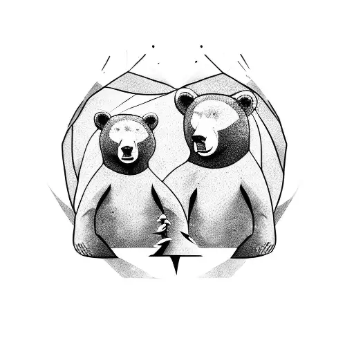 Two Bears Around A Crown