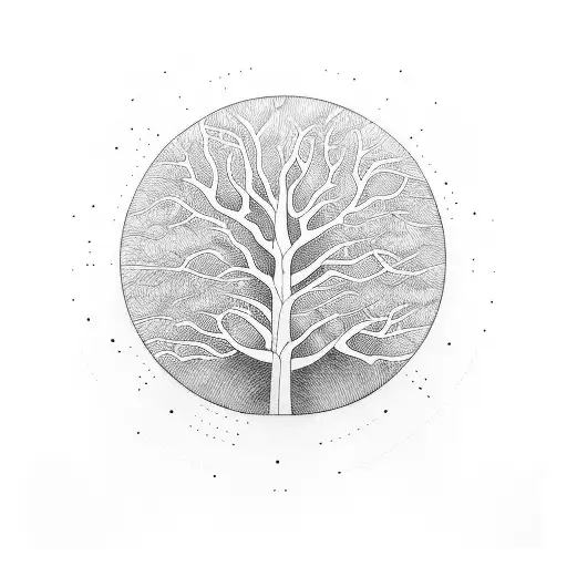 Tree With Artwork Behind The Tree